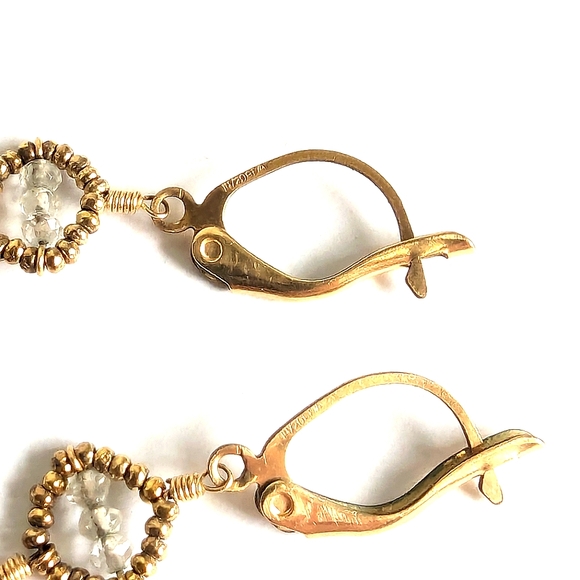 bo j.c. 14k rolled gold earrings Luxury Artisan Mini Handwired Pearls Galore 💎 - Picture 10 of 12